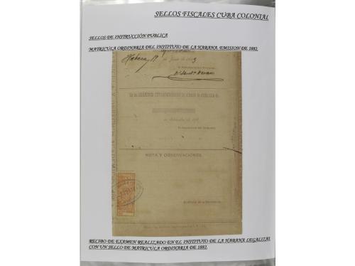 ✉ CUBA. 1854-1899. Colección de DOCUMENTOS con sellos fiscal
