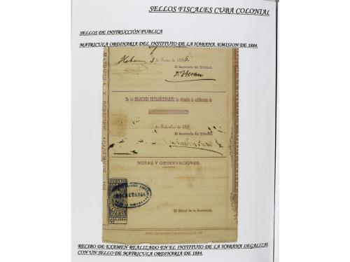 ✉ CUBA. 1854-1899. Colección de DOCUMENTOS con sellos fiscal