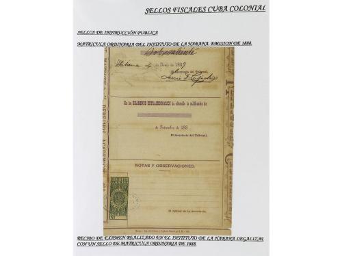 ✉ CUBA. 1854-1899. Colección de DOCUMENTOS con sellos fiscal