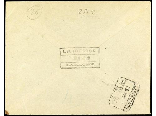 ✉ MARRUECOS. Ed. 66 (3). 1920. LARACHE a TÁNGER. Sellos prov