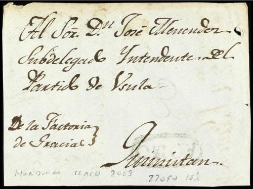 ✉ HONDURAS. (1810 ca.). Frontal circulado a NUEVA GUATEMALA.