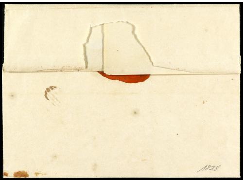 ✉ COLOMBIA. (1830 ca.). Envuelta a ISCUANDE. Marca FRANCA/BA