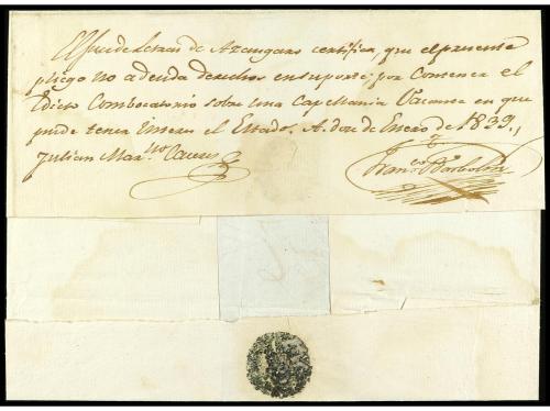 ✉ PERU. 1839 (12 enero). Envuelta del Servicio Oficial de PU