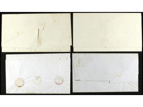 ✉ PERU. 1850-60. Cuatro cartas de LIMA a PALPA con marcas VA