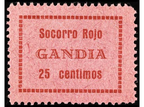 * ESPAÑA GUERRA CIVIL. GANDÍA. 3 valores. 5 c. a 25 c. Socor