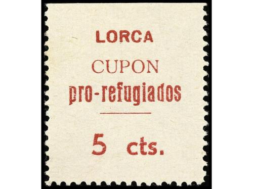 * ESPAÑA GUERRA CIVIL. LORCA. 3 valores. Pro Refugiados. (Al