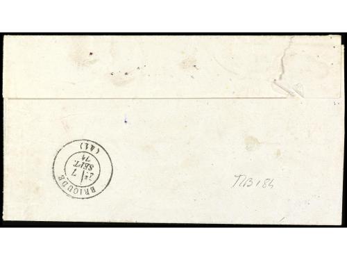 ✉ FRANCIA. Yv. 22 (5), 28 (2). 1871. Envuelta (faltan las so