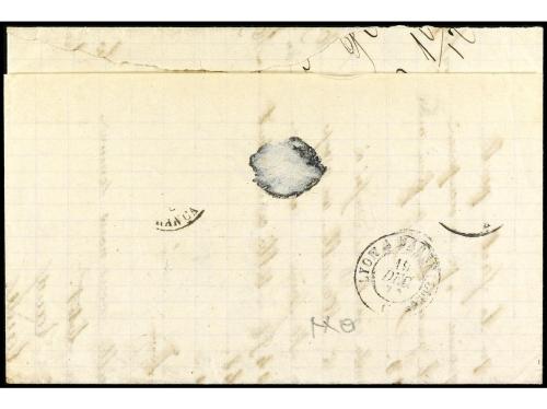 ✉ FRANCIA. Yv. 53 (2), 60 (2), 38. 1872. CREST a YOKOHAMA (J