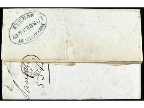 ✉ INDIA INGLESA. 1865. CALCUTA a GRAN BRETAÑA. 3 p. lila, 1 