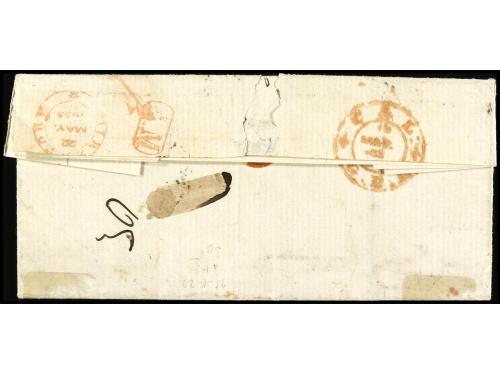 ✉ INDIA INGLESA. 18555. CALCUTA a MIZZAPORE. 1 anna rojo (2)