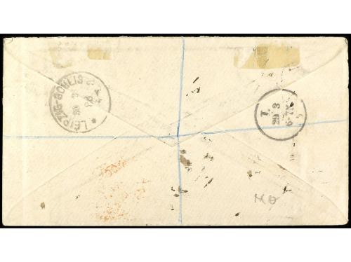 ✉ SANTA HELENA. 1888. SANTA HELENA a LEIPZIG. Carta certific