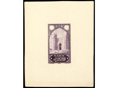 MARRUECOS FRANCES. 1917. MONUMENTOS. 4 pruebas de artista si
