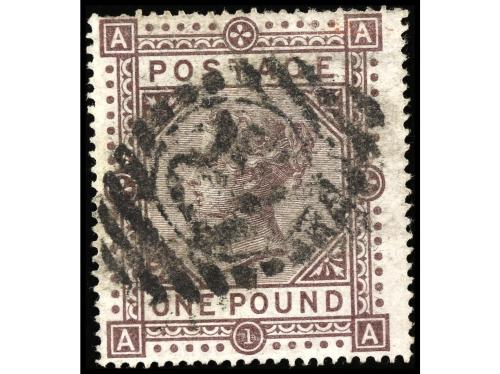 ° GRAN BRETAÑA. Yv. 41, 42. 10 s. y 1 £. Adelgazados (thinne