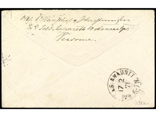 ✉ ALEMANIA. 1871. Sobre militar circulado a SACHSEN, dos mar