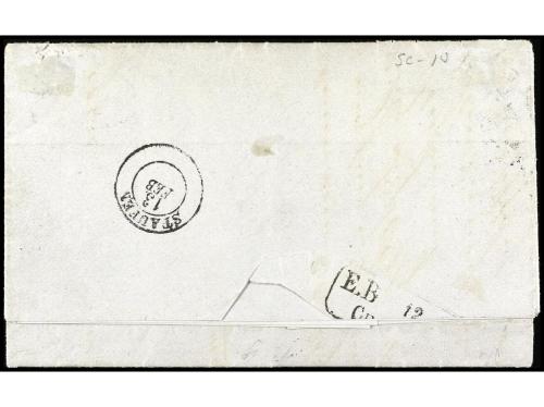 ✉ ALEMANIA ANTIGUOS ESTADOS: BADEN. 1863. FRANKFURT a STAUFE