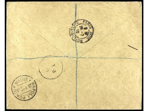 ✉ SOMALILAND. 1910. BERBERA a PARÍS. Carta certificada, prec