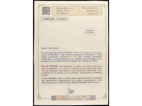 ** ESPAÑA. Ed. 262. 40 cts. rosa. Centrado perfecto. PIEZA D