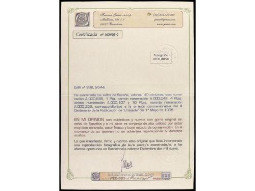 ** ESPAÑA. Ed. 265. 4 pts. violeta. PIEZA DE LUJO. Fotocopia