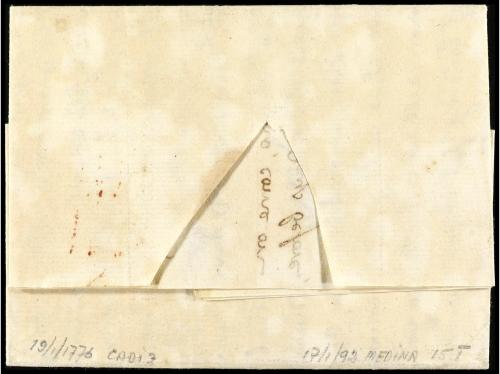 ✉ ESPAÑA: PREFILATELIA. 1776 (9 enero). CÁDIZ a OROTAVA (Can