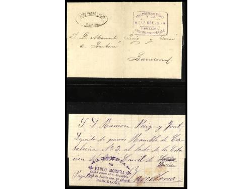 ✉ ESPAÑA: PREFILATELIA. 1849-1910. MENSAJERÍAS PRIVADAS (Cos