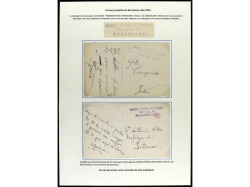 ✉ ESPAÑA: PREFILATELIA. 1849-1910. MENSAJERÍAS PRIVADAS (Cos