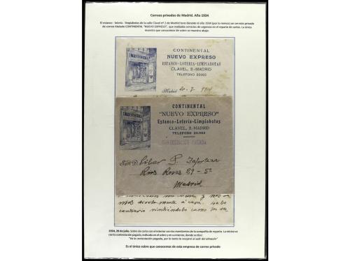 ✉ ESPAÑA: PREFILATELIA. 1849-1910. MENSAJERÍAS PRIVADAS (Cos