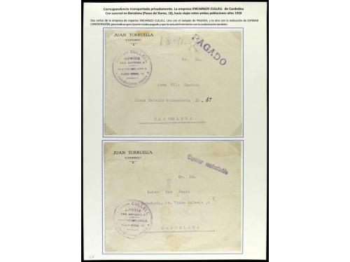 ✉ ESPAÑA: PREFILATELIA. 1849-1910. MENSAJERÍAS PRIVADAS (Cos