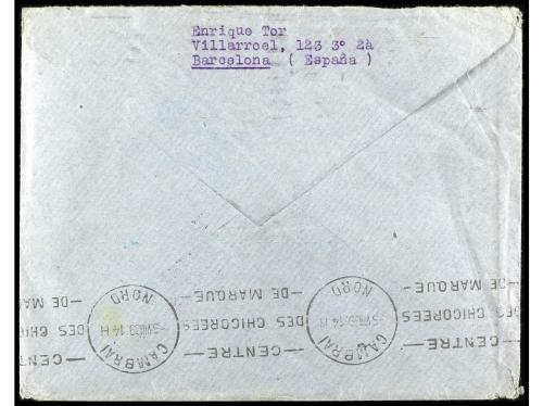 ✉ ESPAÑA GUERRA CIVIL. 1939. Sobre circulado de BARCELONA a 