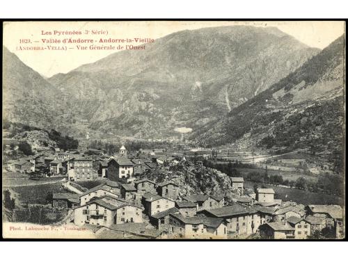 ✉ ANDORRA. 1922. Tarjeta Postal de LES ESCALDES a BARCELONA.