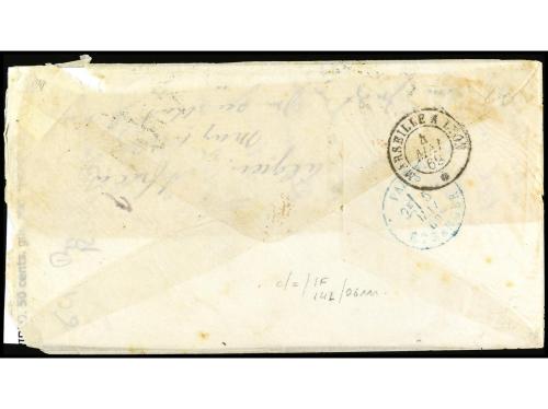 ✉ FRANCIA. 1869. ORAN. Letter from ORAN to AURORA (Indiana-U