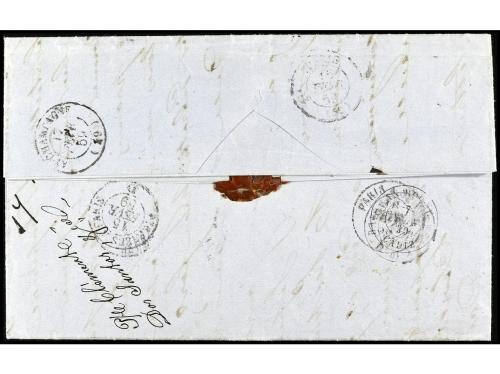 ✉ GIBRALTAR. 1859. TANGIER. COURRIER DE L'ESPAGNE. Unpaid le