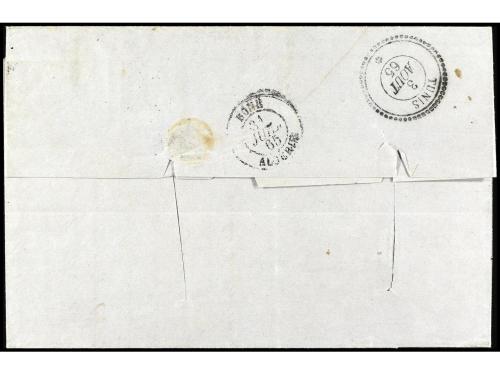 ✉ FRANCIA. 1865. TUNIS. Letter from MARSEILLE to TUNIS, unde