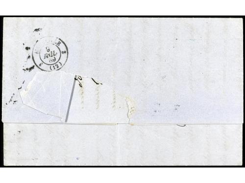 ✉ FRANCIA. 1869. TUNIS. Letter from TUNIS, French Post Offic