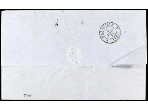 ✉ FRANCIA. 1873. TUNIS. Letter from TUNIS to MARSEILLE, fran
