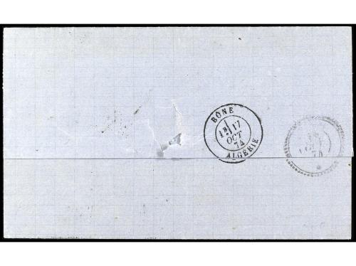 ✉ FRANCIA. 1874. TUNIS. Letter from MARSEILLE to TUNIS frank