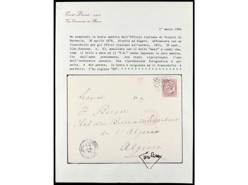 ✉ ITALIA. 1878. ALGIERS. ITALIAN/FRENCH PACKETS. Letter from