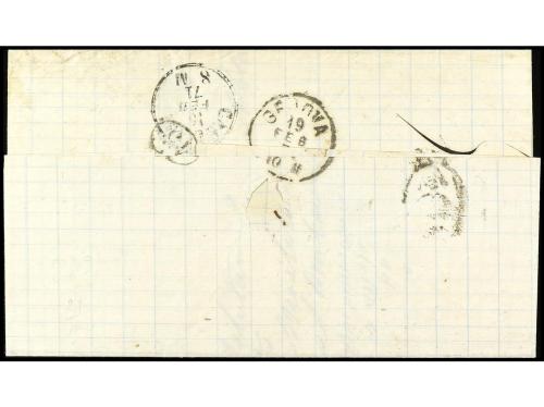 ✉ ITALIA. 1871. TUNIS. Letter from TUNIS to GENOA, franked t