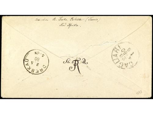 ✉ ITALIA. 1880. TUNIS. Letter from LA GOLETTA (Tunis Port) t