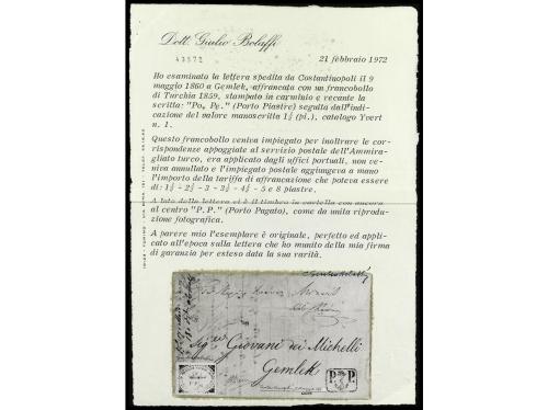 ✉ TURQUIA. ADMIRALTY STEAMSHIP CO. 1860. Entire letter from 