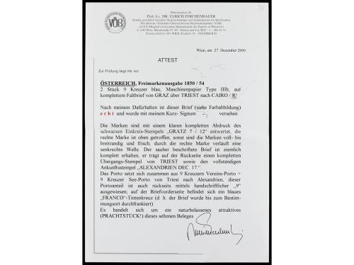 ✉ AUSTRIA. 1853 (?). ALEXANDRIA. Letter from GRATZ (Austria)