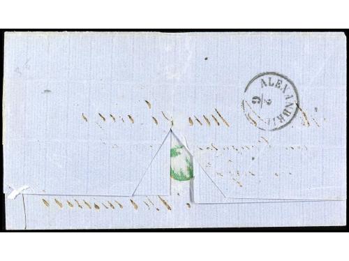 ✉ RUSIA. 1866. ALEXANDRIA. Letter with the oval sender's cac