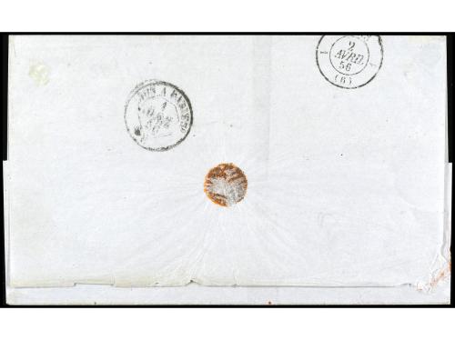 ✉ GRAN BRETAÑA. 1854. ALEXANDRIA (Transit). Letter from PORT