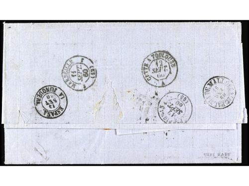 ✉ FRANCIA. 1860. ALEXANDRIA. Unpaid letter from ALEXANDRIA t