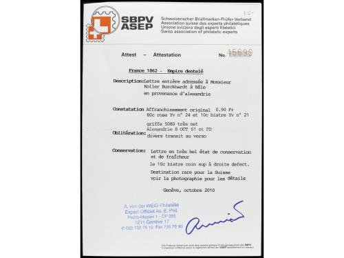 ✉ FRANCIA. 1864. ALEXANDRIA. Letter from ALEXANDRIA to BASEL