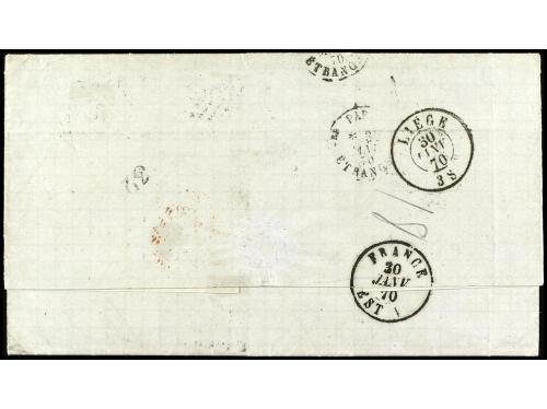 ✉ FRANCIA. 1870. ALEXANDRIA. Letter from ALEXANDRIA to LIEGE