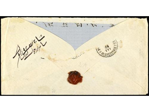 ✉ EGIPTO. 1875. ALEXANDRIA. KHEDIVIAL LINE. Letter from CONS