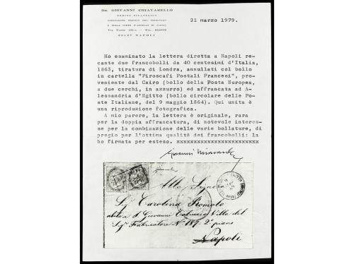 ✉ ITALIA. 1864. ALEXANDRIA. MESSAGERIES IMPÉRIALES. Letter f