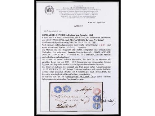 ✉ AUSTRIA. 1864. ALEXANDRIA. Letter from CONSTANTINOPLE to A
