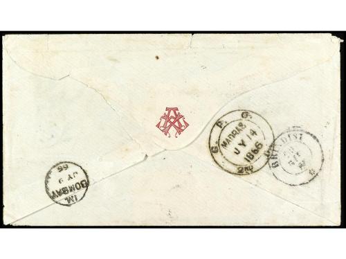✉ ITALIA. 1866. ALEXANDRIA (Transit). Letter from LIVORNO to