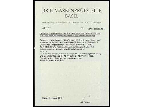 ✉ AUSTRIA. 1865. ALEXANDRIA. Letter from CAIRO to WIEN. It p